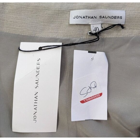 NWT JONATHAN SAUNDERS Lyndale Grey Colorblock Silk Lined Halter Dress Size 40/8 - Picture 4 of 11